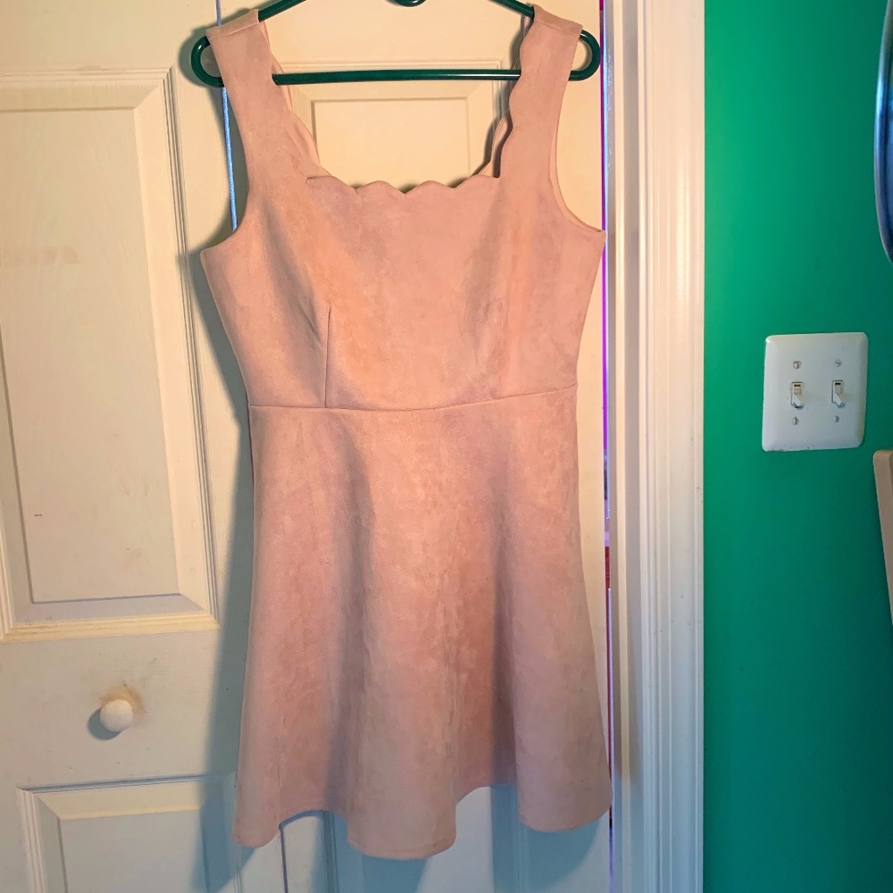 Lulu's Beige Velvet Dress